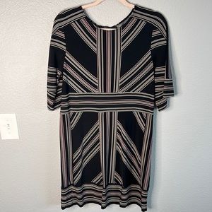 Pink and White Patterned Black Dress - NWT